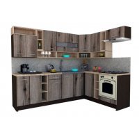 Bucatarie de Colt COSSY NEW 180-260 Dr. Wenge / Decor K366